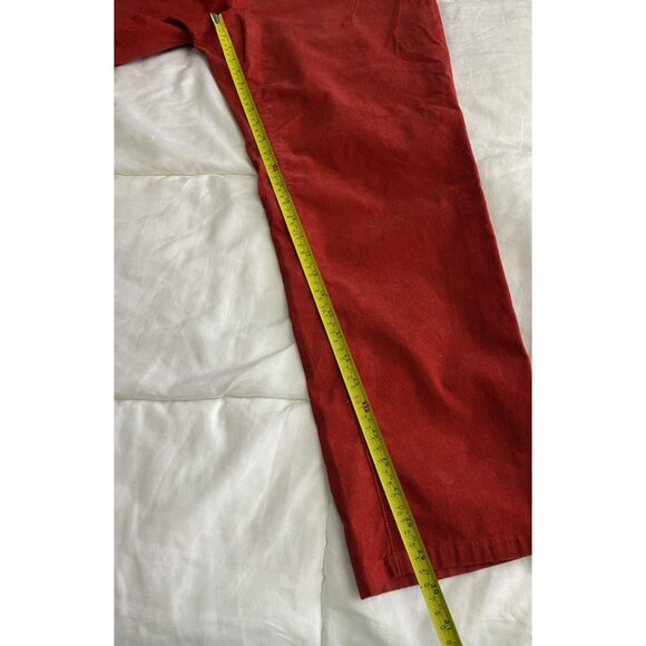 Lands End Womans Vermilion Red Fit 1 Size 18 Straight Leg Corduroy Pants Pockets - Picture 3 of 13